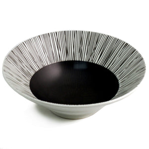 Large Black & White Bowl 黑白 条纹 大碗 面碗 45 fl oz / 9.45" dia