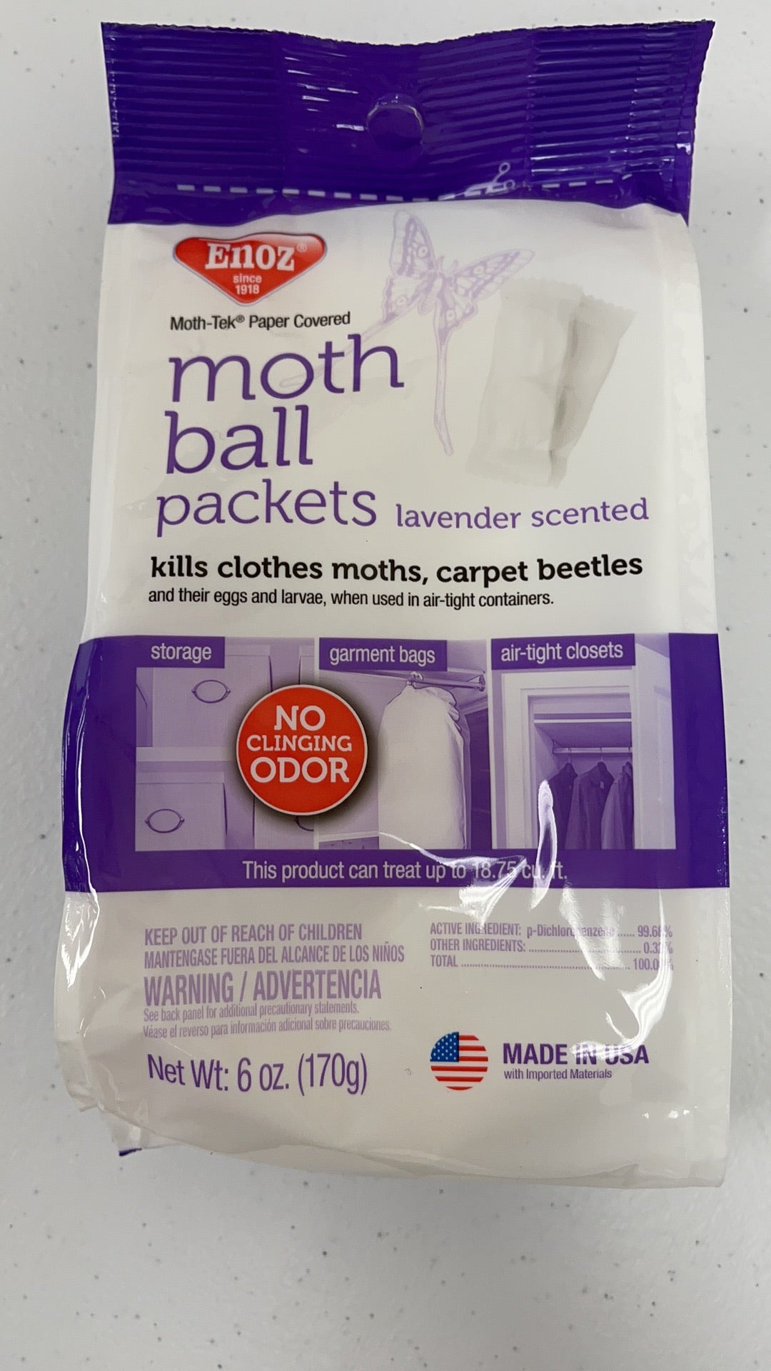 Enoz Moth Ball Packets Lavender Scent 薰衣草 樟脑丸 170g