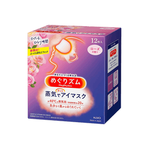 KAO 花王 MegRhythm Gentle Steam Warming Eye Mask Rose 12ct 蒸汽眼罩 玫瑰香