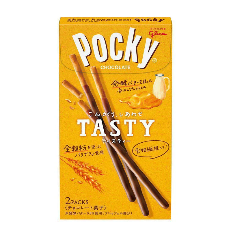 日本进口 Glico Pocky Tasty 黄油巧克力 饼干棒 季节新口味 75g 2packs/box