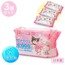 LEC Made in Japan SANRIO Characters Wet Tissue 80sheets×3